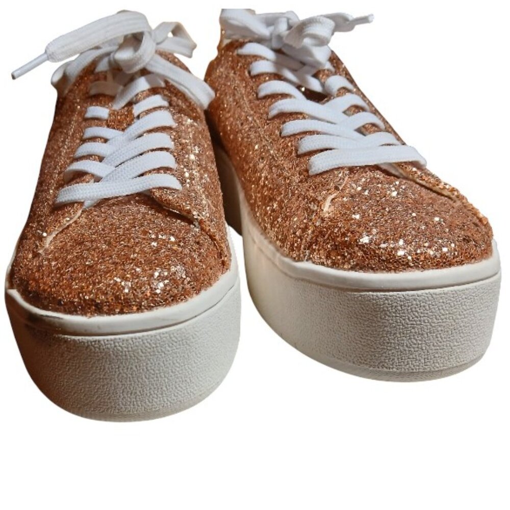 J. ADAMS Gold Glitter Platform Sneakers Size 7.5M - Like New. - Picture 6 of 9